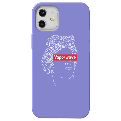 Apple iPhone 12 Vaporwave Purple Colored Silicone TPU Θήκη