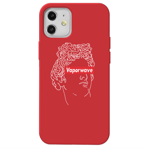 Apple iPhone 12 Vaporwave Red Colored Silicone TPU Θήκη