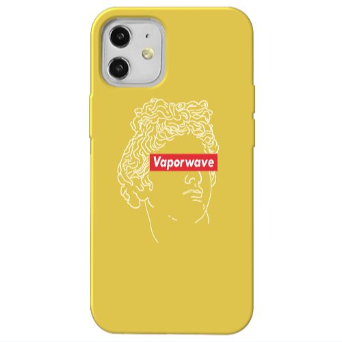 Apple iPhone 12 Vaporwave Yellow Colored Silicone TPU Θήκη