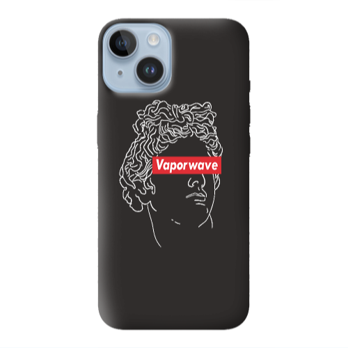 Apple iPhone 14  Vaporwave Black Colored Silicone TPU Θήκη
