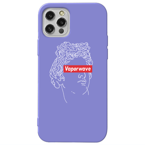 Apple iPhone 12 Pro Vaporwave Purple Colored Silicone TPU Θήκη