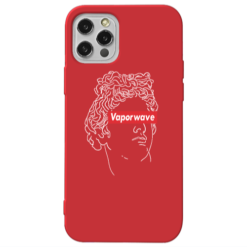 Apple iPhone 12 Pro Vaporwave Red Colored Silicone TPU Θήκη