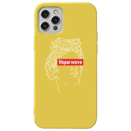 Apple iPhone 12 Pro Vaporwave Yellow Colored Silicone TPU Θήκη