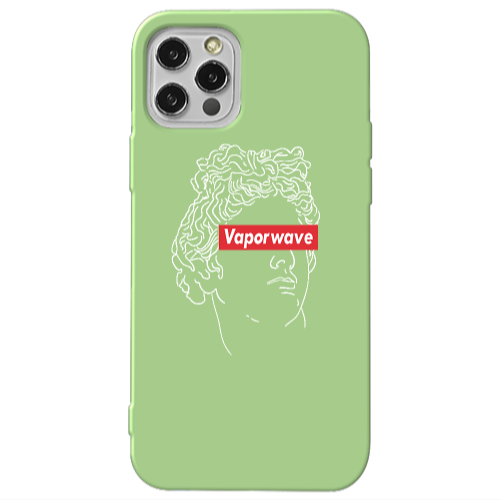 Apple iPhone 12 Pro Vaporwave Light Green Colored Silicone TPU Θήκη
