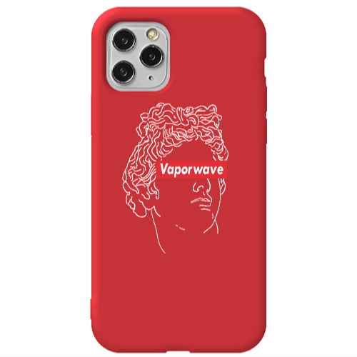 Apple iPhone 11 Pro Max Vaporwave Red Colored Silicone TPU Θήκη