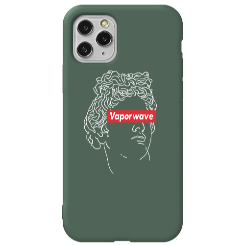 Apple iPhone 11 Pro Max Vaporwave Dark Green Colored Silicone TPU Θήκη