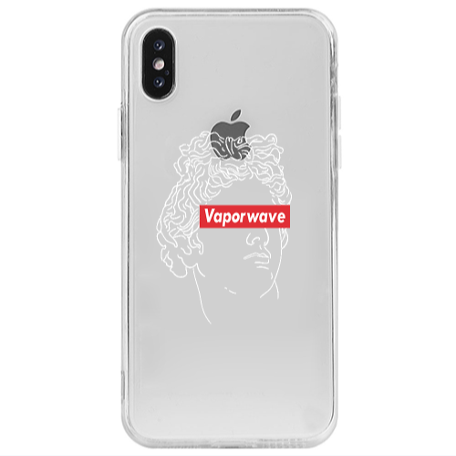 Apple iPhone Xs Vaporwave Transparent Silicone TPU Θήκη