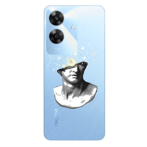 Realme Note 60 Space Statue Transparent Silicone TPU Θήκη