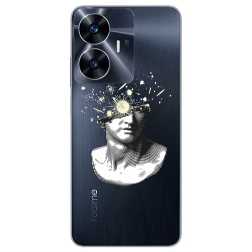 Realme Note 50 Space Statue Transparent Silicone TPU Θήκη