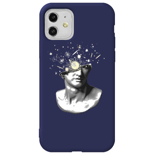 Apple iPhone 11  Space Statue Dark blue Colored Silicone TPU Θήκη