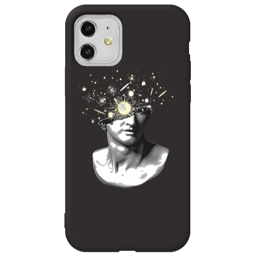 Apple iPhone 11  Space Statue Black Colored Silicone TPU Θήκη