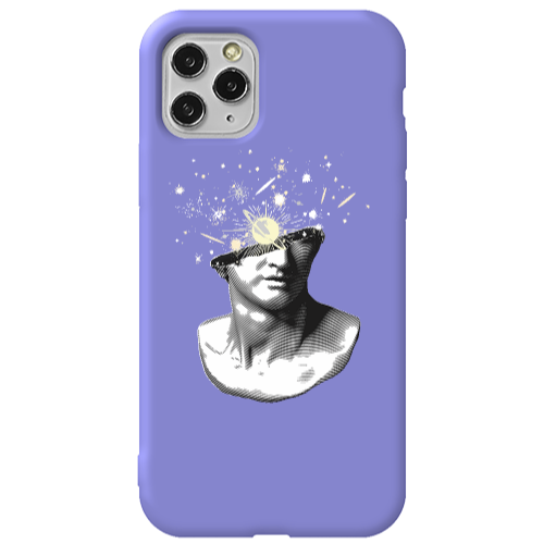 Apple iPhone 11 Pro Space Statue Purple Colored Silicone TPU Θήκη