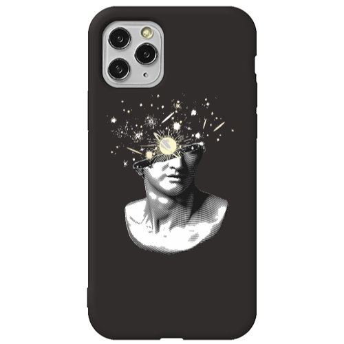 Apple iPhone 11 Pro Space Statue Black Colored Silicone TPU Θήκη