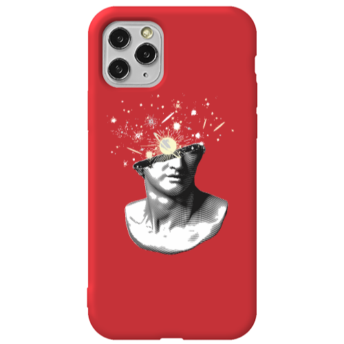 Apple iPhone 11 Pro Space Statue Red Colored Silicone TPU Θήκη