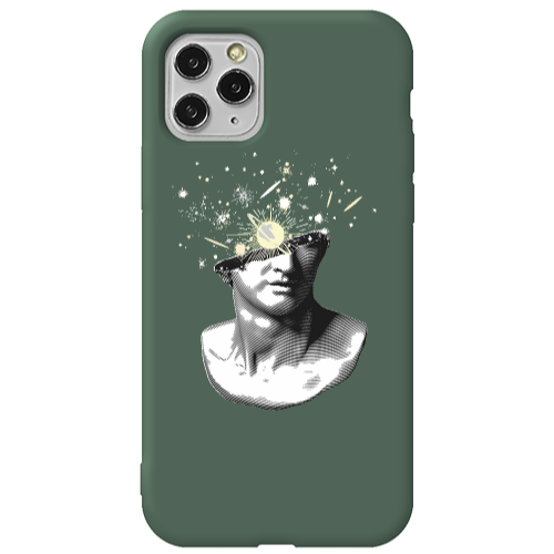 Apple iPhone 11 Pro Space Statue Dark Green Colored Silicone TPU Θήκη