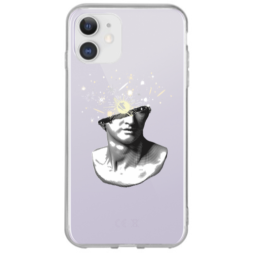 Apple iPhone 12 Space Statue Transparent Silicone TPU Θήκη