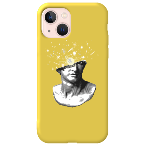 Apple iPhone 13 Space Statue Yellow Colored Silicone TPU Θήκη