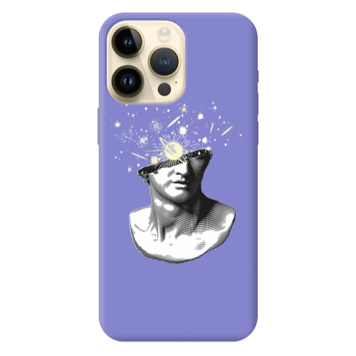 Apple iPhone 13 Pro Max Space Statue Purple Colored Silicone TPU Θήκη