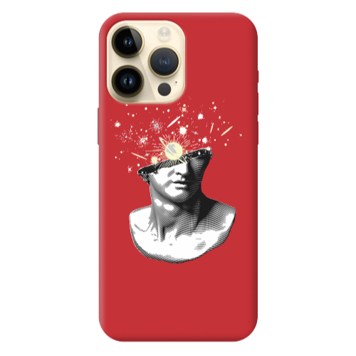 Apple iPhone 13 Pro Max Space Statue Red Colored Silicone TPU Θήκη