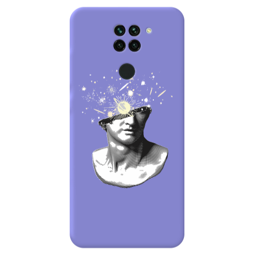 Xiaomi Redmi Note 9 Space Statue Purple Colored Silicone TPU Θήκη