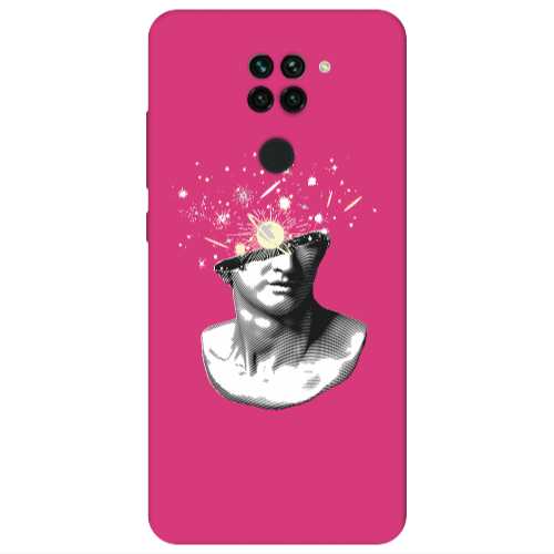 Xiaomi Redmi Note 9 Space Statue Fuchsia Colored Silicone TPU Θήκη