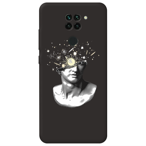 Xiaomi Redmi Note 9 Space Statue Black Colored Silicone TPU Θήκη