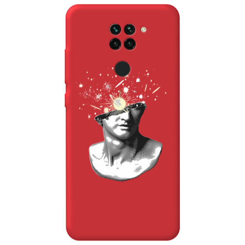 Xiaomi Redmi Note 9 Space Statue Red Colored Silicone TPU Θήκη