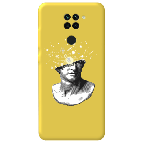 Xiaomi Redmi Note 9 Space Statue Yellow Colored Silicone TPU Θήκη