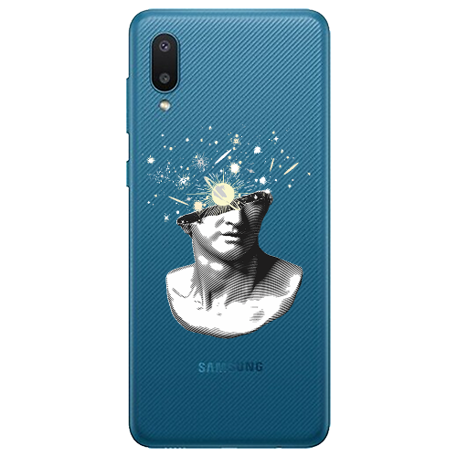 Samsung A02 Space Statue Transparent Silicone TPU Θήκη