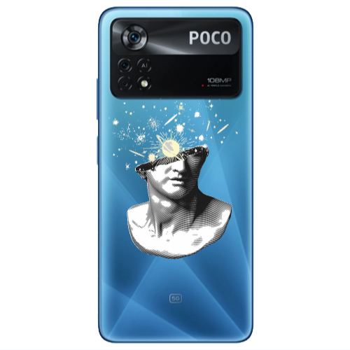 Xiaomi Poco X4 Pro Space Statue Transparent Silicone TPU Θήκη
