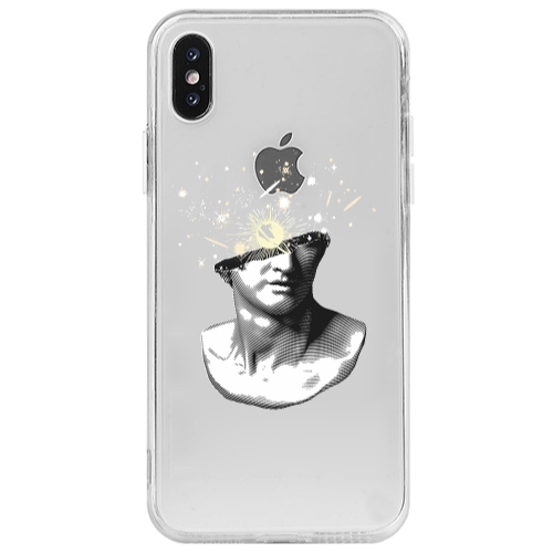 Apple iPhone Xs Max Space Statue Transparent Silicone TPU Θήκη