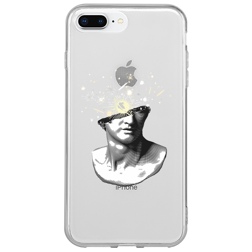 Apple iPhone 7 Plus Space Statue Transparent Silicone TPU Θήκη