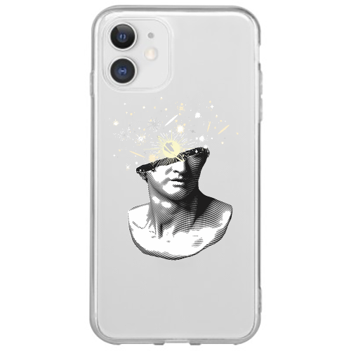 Apple iPhone 12 Mini Space Statue Transparent Silicone TPU Θήκη