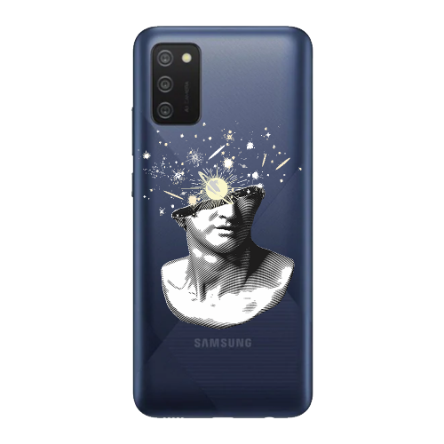Samsung A03S Space Statue Transparent Silicone TPU Θήκη