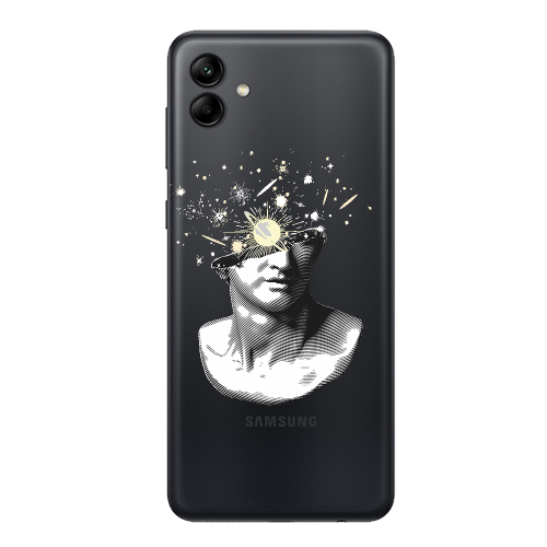 Samsung A04 Space Statue Transparent Silicone TPU Θήκη