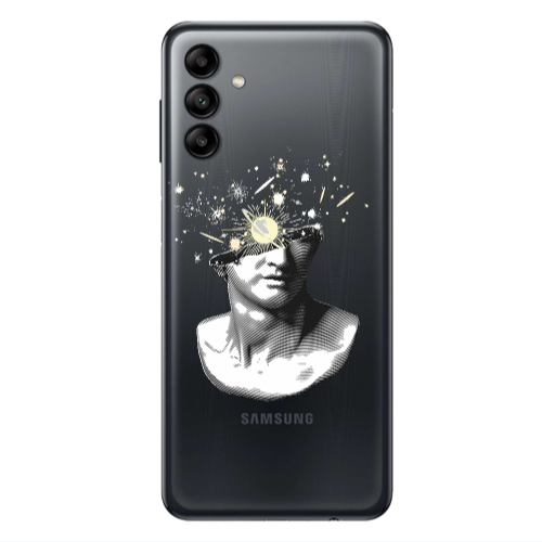 Samsung A04S Space Statue Transparent Silicone TPU Θήκη