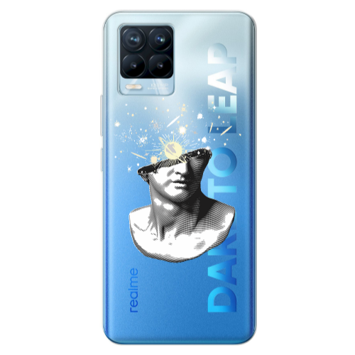 Realme 8 Pro Space Statue Transparent Silicone TPU Θήκη