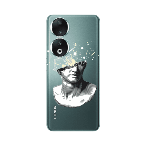 Honor 90 5G Space Statue Transparent Silicone TPU Θήκη
