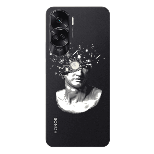 Honor 90 Lite 5G Space Statue Transparent Silicone TPU Θήκη