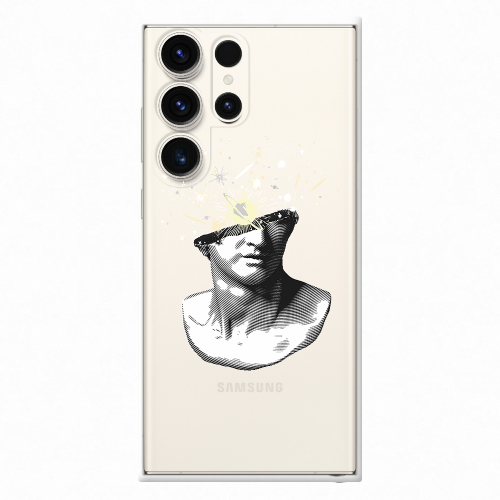 Samsung S24 Ultra Space Statue Transparent Silicone TPU Θήκη