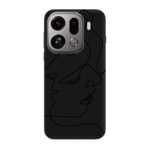 Oppo Find X9 Pro intertwined Black Colored Silicone TPU Θήκη