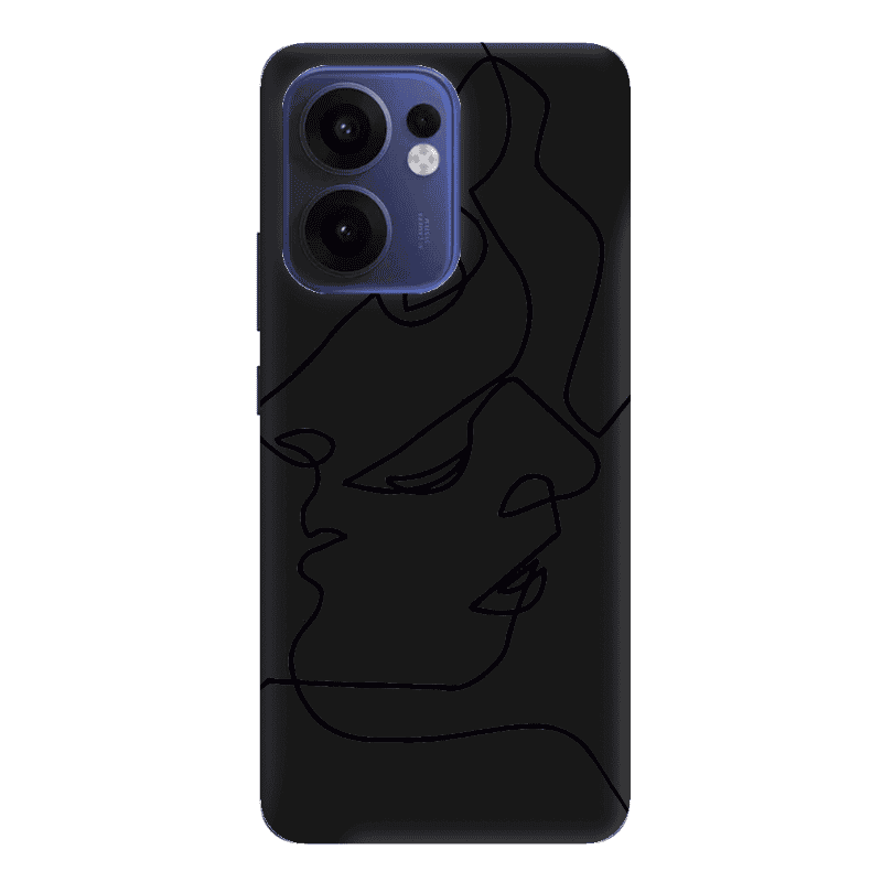 Oppo Reno 13 F intertwined Black Colored Silicone TPU Θήκη