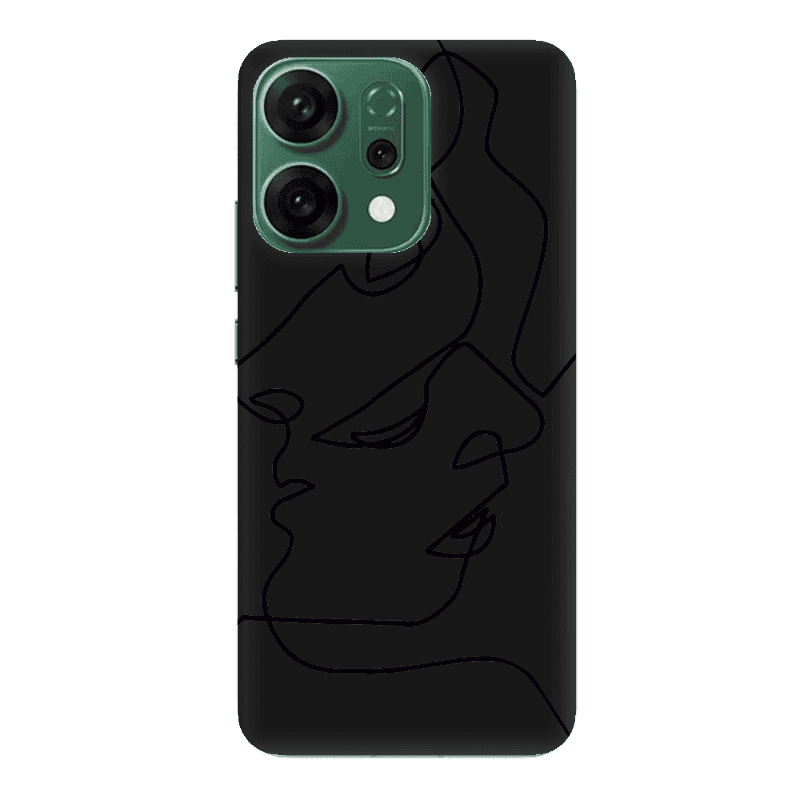 Oppo RENO 14 intertwined Black Colored Silicone TPU Θήκη