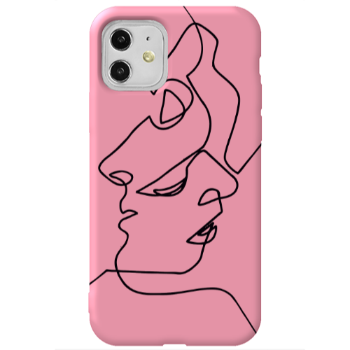 Apple iPhone 11  intertwined Pink Colored Silicone TPU Θήκη