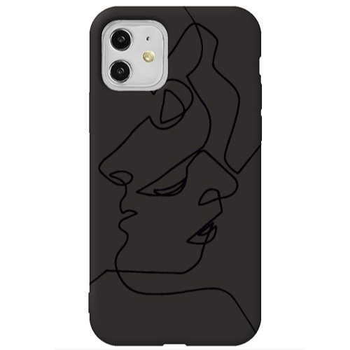 Apple iPhone 11  intertwined Black Colored Silicone TPU Θήκη