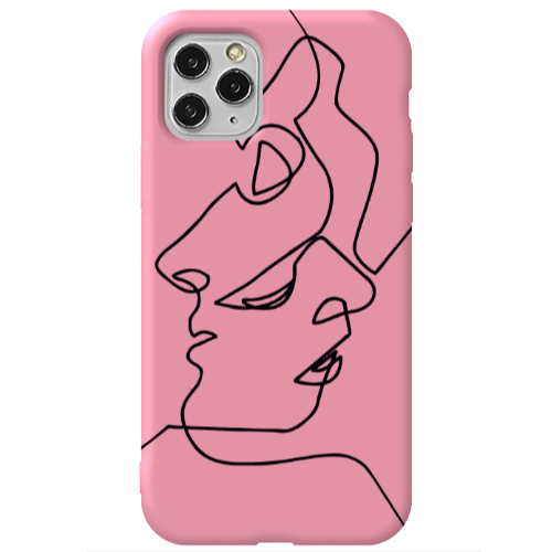 Apple iPhone 11 Pro intertwined Pink Colored Silicone TPU Θήκη