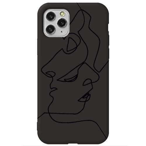 Apple iPhone 11 Pro intertwined Black Colored Silicone TPU Θήκη