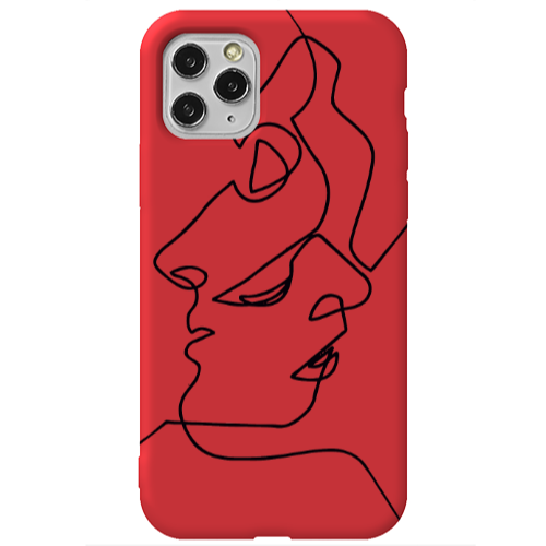 Apple iPhone 11 Pro intertwined Red Colored Silicone TPU Θήκη