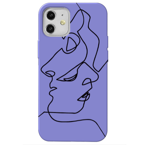 Apple iPhone 12 intertwined Purple Colored Silicone TPU Θήκη