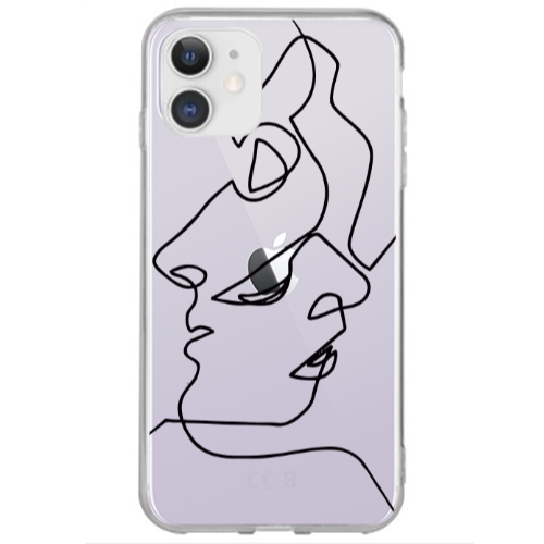 Apple iPhone 12 intertwined Transparent Silicone TPU Θήκη